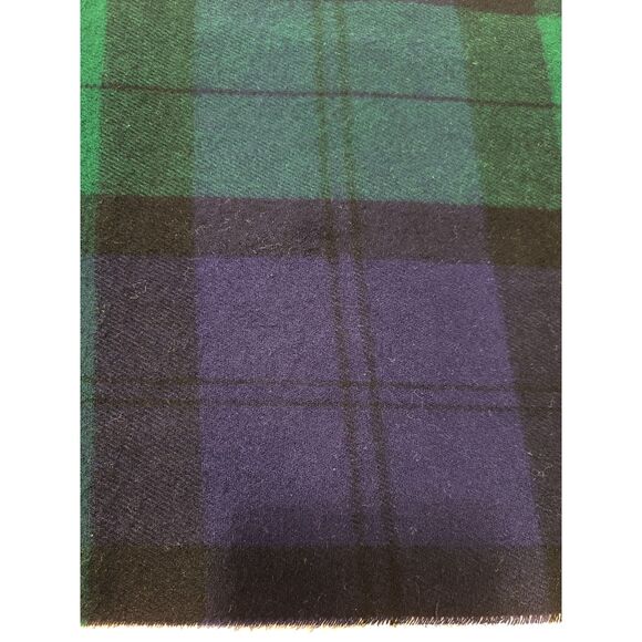 Tie Rack Black Watch Tartan Scottish Plaid Scarf Made in Italy Fringe - Picture 2 of 4